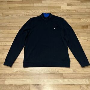 TED BAKER London Peper Trim 1/4 Zip Pullover Sweater Dark Navy Blue